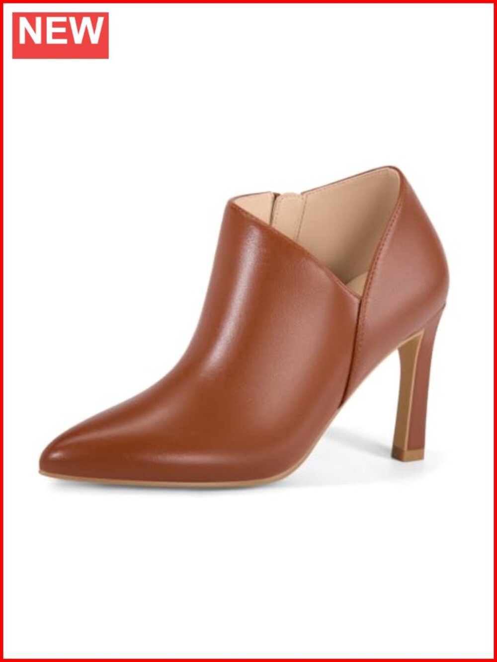 Suede Faux Leather Pointed Toe Kitten Heel Ankle Booties Side Zip Office